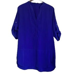 𝅺ZOA New York Blue Tunic Shirt Mini Dress Small